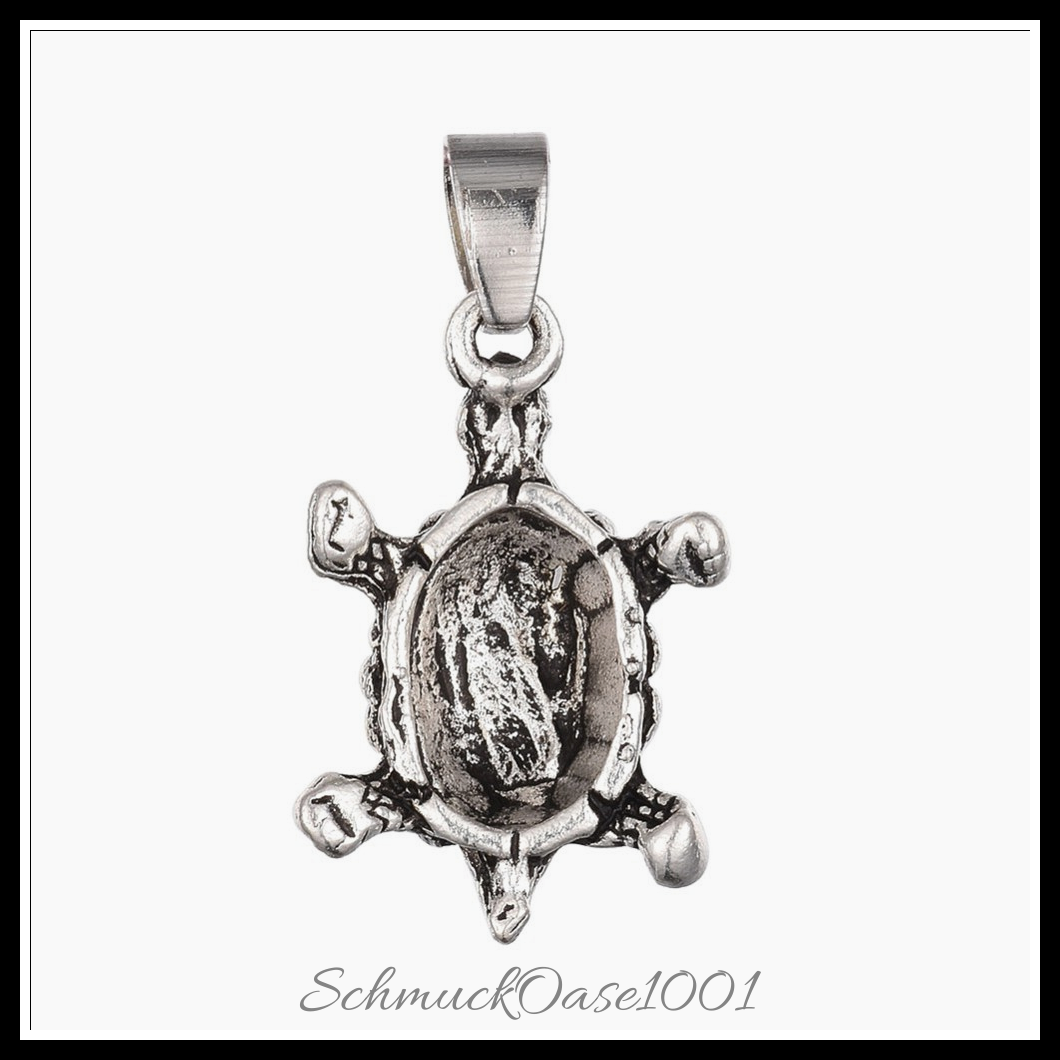 Tibetischer stil aluminium anhänger & charms, schildkröte, antik silber, 10 stk.