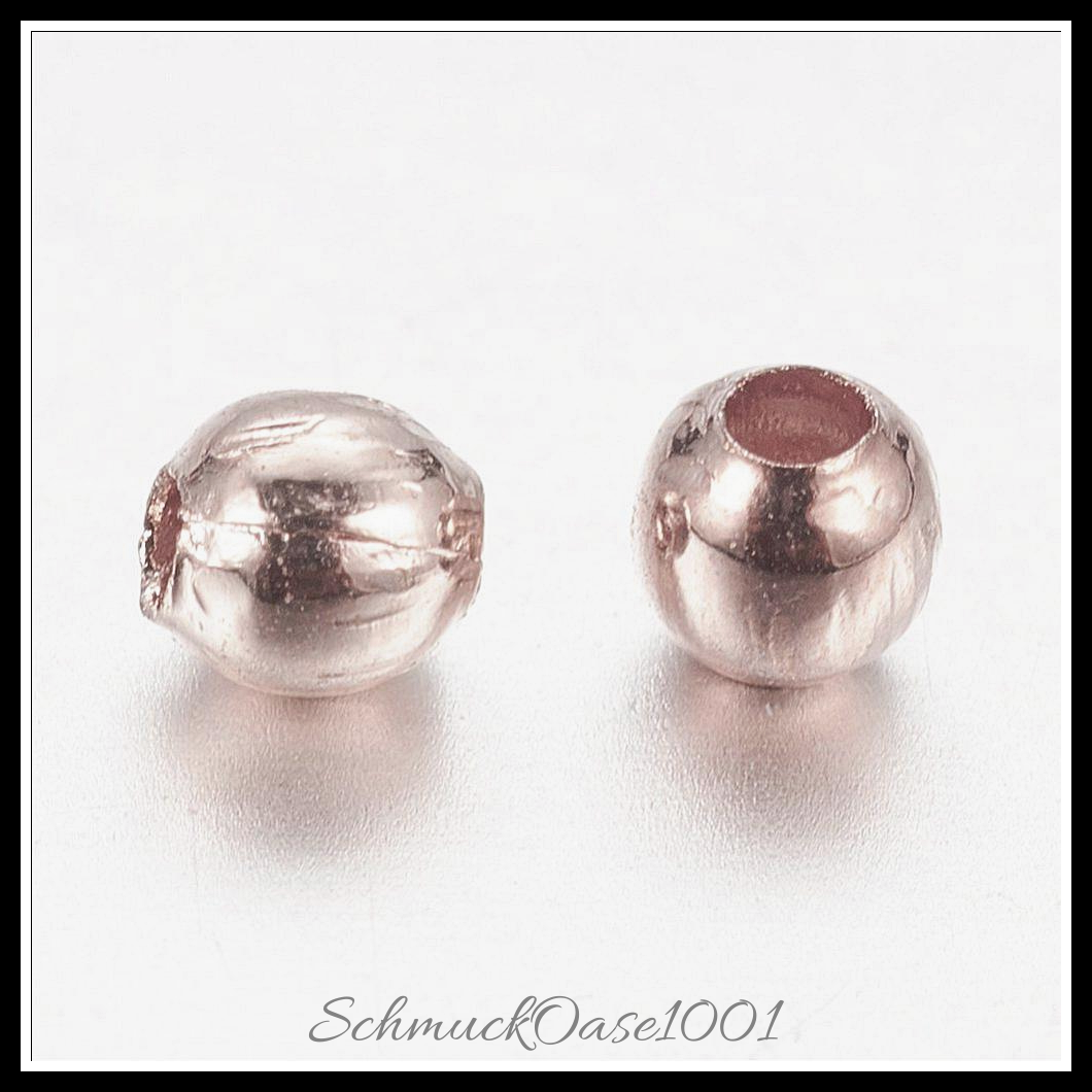 Eisen zwischenperlen rund – roségold,cadmiumfrei, bleifrei,500 stk.