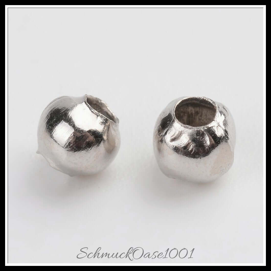 Eisen zwischenperlen – rund / 2–3 mm – 40 g in platin farbe, metalgrau farben, zusätzliches detailbild, perfekt für die herstellung individueller ketten und armbänder