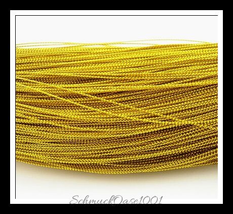 Metallkordel – gefärbt / ø0.8 mm – 100 m – 2 stränge, aus metallkordel / gefärbt, rund in der farbe gold und größe ø0.8 mm, 100 m / 2 stränge