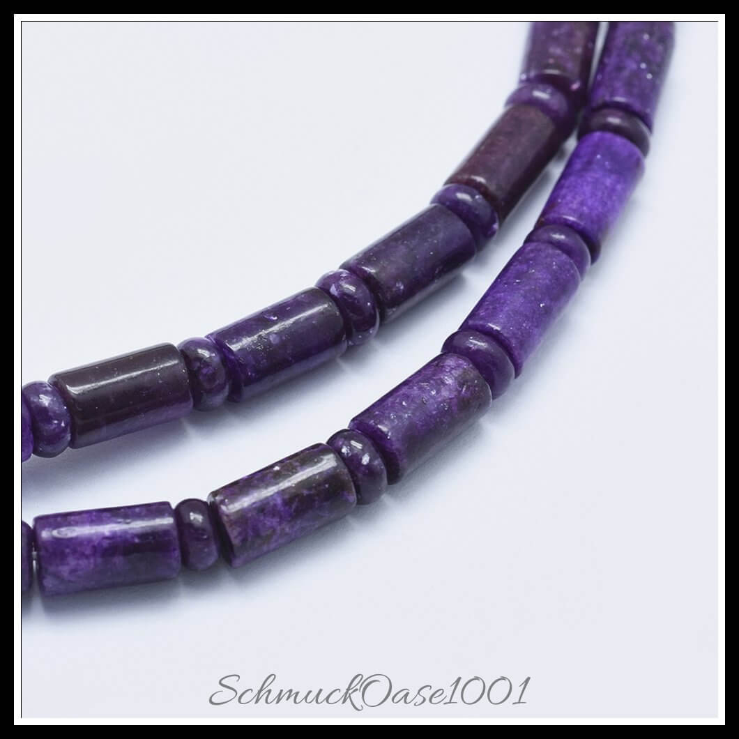 Naturperlenstrang kunzit – kolumne & flachrund / 10x6 mm & 6x3 mm / 1 strang, aus naturstein / kunzit, spodumen, kolumne, flachrund in der farbe rosa und größe 15.94" (40.5 cm), ca. 29 stück / loch: 1 mm / 1 strang, ausdrucksstark und ideal für auffällige designs