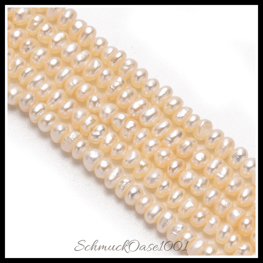 Kultivierte süßwasserperlen stränge – creme-weiß, 2–4 mm (1 strang), in der farbe creme-weiß