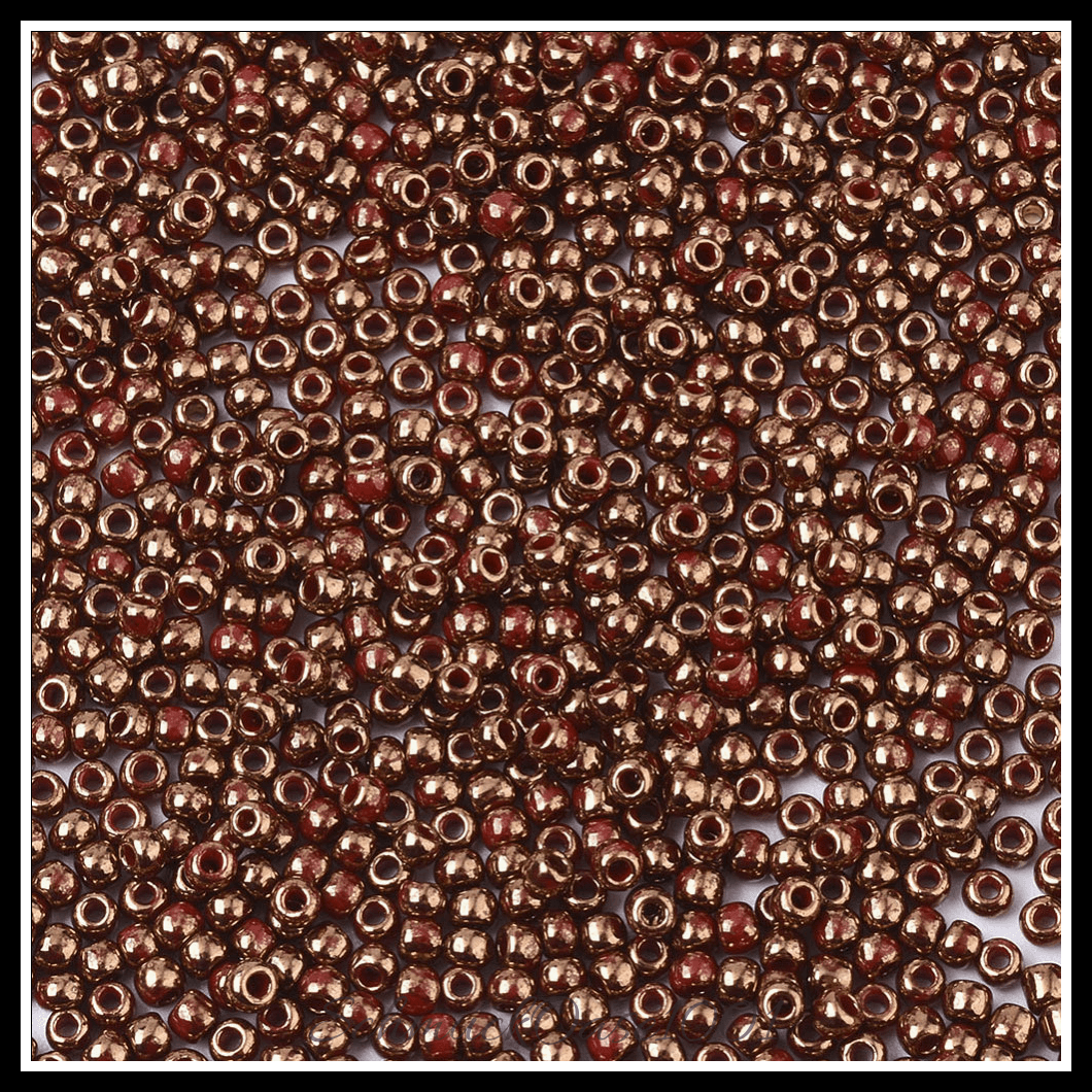 Toho runde rocailles – 11/0 – japanische rocailles – (1706) vergoldet – marmor schwarz – 20g, aus marmor schwarz in der farbe glas, toho, rund, 11/0, vergoldet, marmoriert und größe 11/0 2x1.5 mm, loch: 0.5 mm; 20 gramm