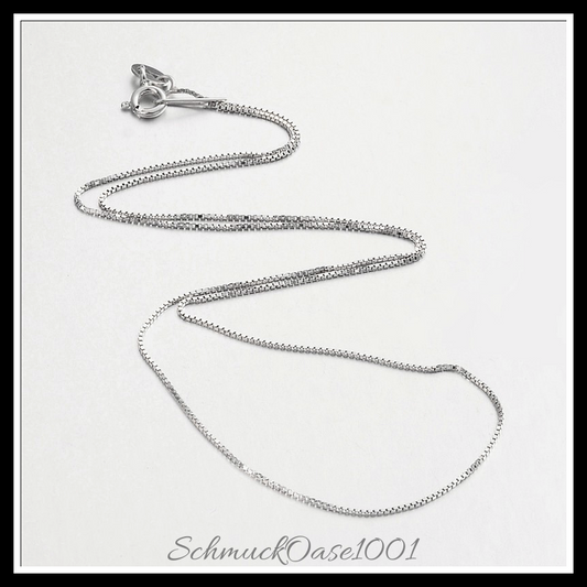 Galvanisierte 925 sterling silber boxkette halskette, mit federring – platin farbe in den farben 925 sterling silber, boxkette, galvanisiert, mit federring