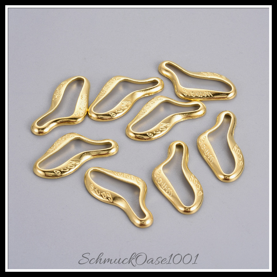 Tibetischen stil verbinderringe, twist, golden, 30 stk. in den farben metall, bleifrei, nickelfrei, cadmiumfrei