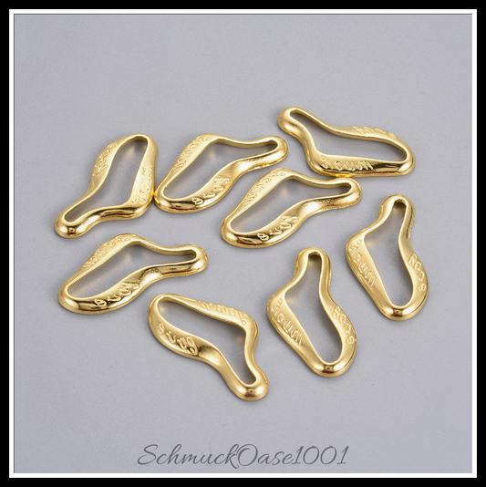 Tibetischen stil verbinderringe, twist, golden, 30 stk. in den farben metall, bleifrei, nickelfrei, cadmiumfrei