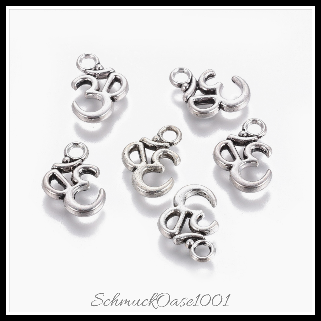 Aluminium anhänger & charms, aum/om-symbol, antik bronze, 20 stk., in der farbe aluminium, cadmiumfrei, nickel- & bleifrei