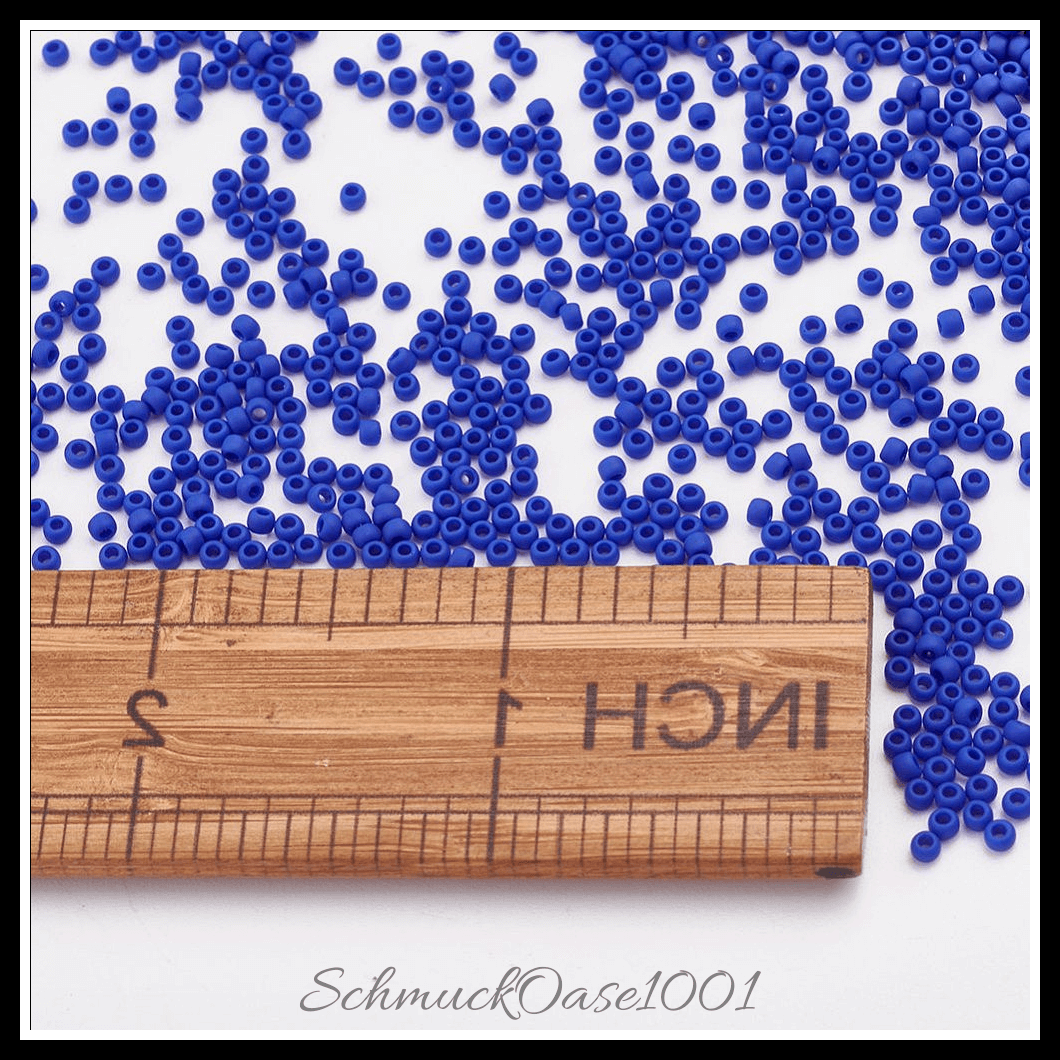 Toho japanische samenperlen – 11/0 – rund – matt – undurchsichtig – blau – 20g, aus blau in der farbe glas, toho, rund, 11/0, matt, undurchsichtig und größe 11/0 2x1.5 mm, loch: 0.5 mm; 20 gramm