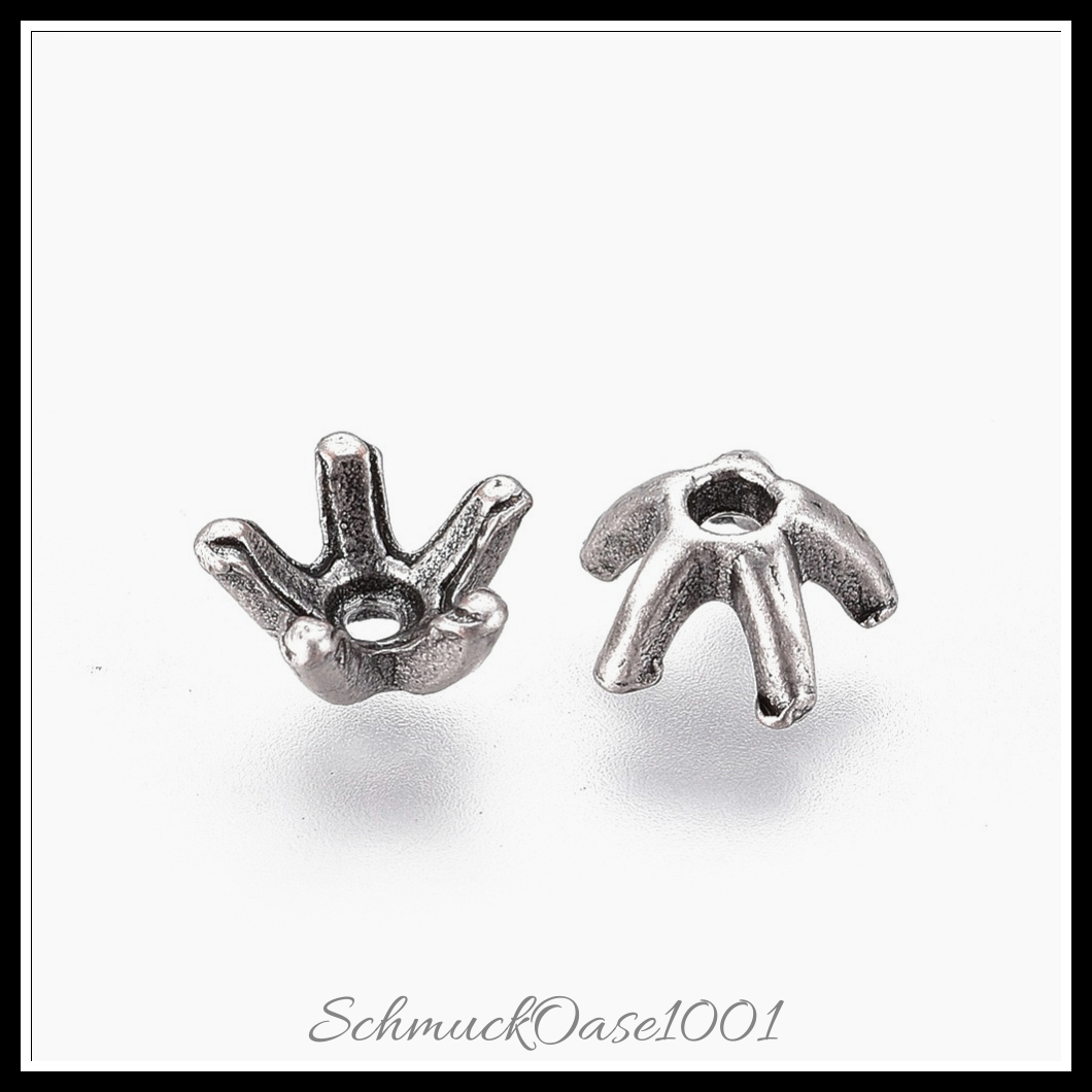 Tibetische perlenkappen & kegelperlen – thai sterling silber überzogen