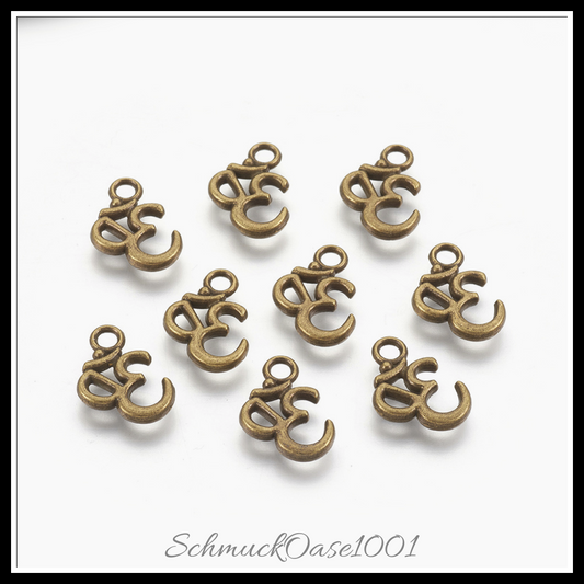 Aluminium anhänger & charms, aum/om-symbol, antik bronze, 20 stk., in der farbe aluminium, cadmiumfrei, nickel- & bleifrei