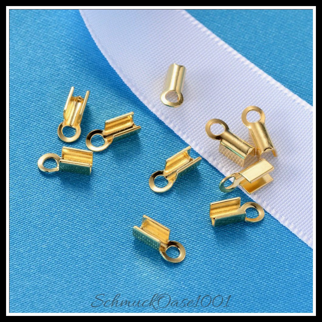 18k vergoldete 925 sterling silber kordelenden, gold-10 stk, perfekt für die herstellung individueller ketten und armbänder