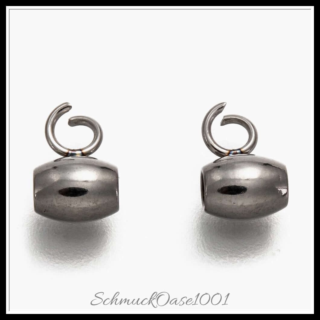 Edelstahl hanger link – oval klein / 7x5x4 mm / 20 stück, in der farbe edelstahl farbe