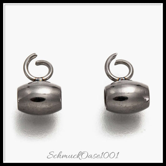 Edelstahl hanger link – oval klein / 7x5x4 mm / 20 stück, in der farbe edelstahl farbe