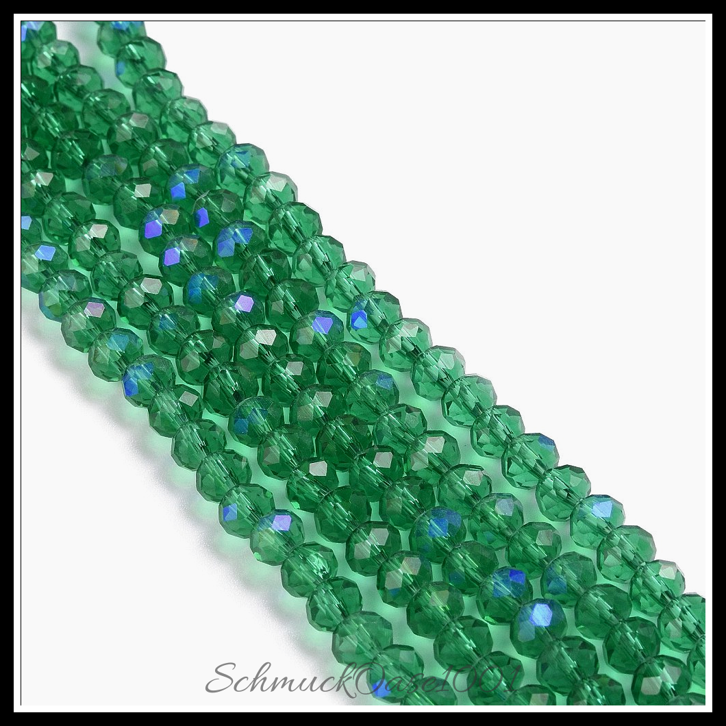 Galvanisierte glasperlen facettiert – transparent, 14.9-17.5 zoll,verschiedene farben 2 stränge, in der farbe glas, galvanisiert, halb regenbogen plattiert, facettiert, rondell, ausdrucksstark und ideal für auffällige designs