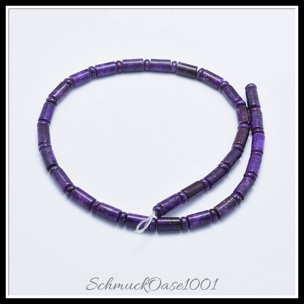 Naturperlenstrang kunzit – kolumne & flachrund / 10x6 mm & 6x3 mm / 1 strang, aus naturstein / kunzit, spodumen, kolumne, flachrund in der farbe rosa und größe 15.94" (40.5 cm), ca. 29 stück / loch: 1 mm / 1 strang, ausdrucksstark und ideal für auffällige designs