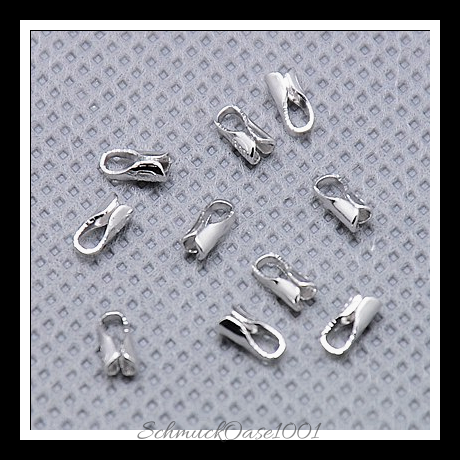 925 sterling silber schnurenden – platin farbe, 10 stk. in den farben 925 sterling silber, schnurenden, perfekt für die herstellung individueller ketten und armbänder