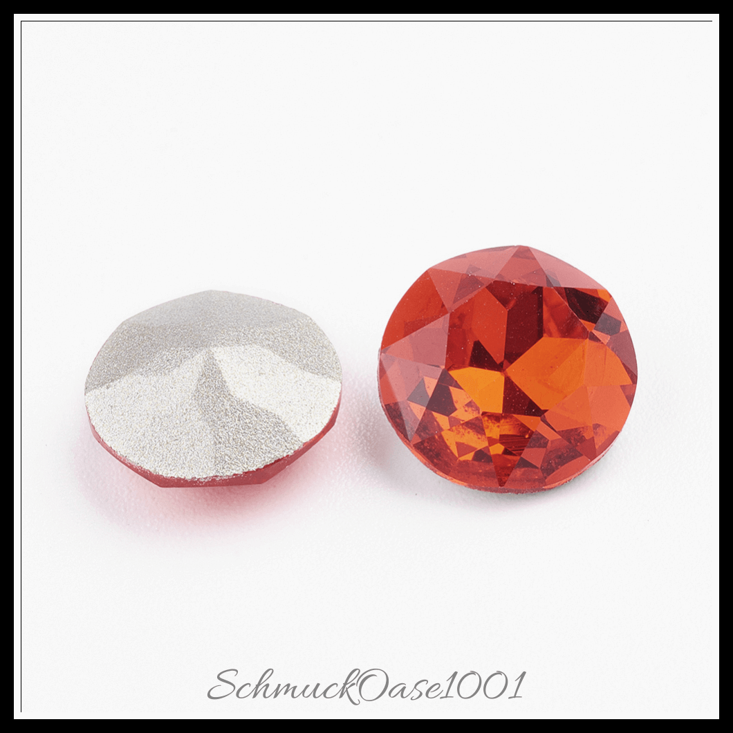 K9 glasrhinestone cabochons – klasse a – facettiert – flachrund – farbig – 10mm – 24 stück, aus farbig in der farbe k9 glasrhinestone, klasse a, facettiert, flachrund und größe 10x5 mm, 24 stk.