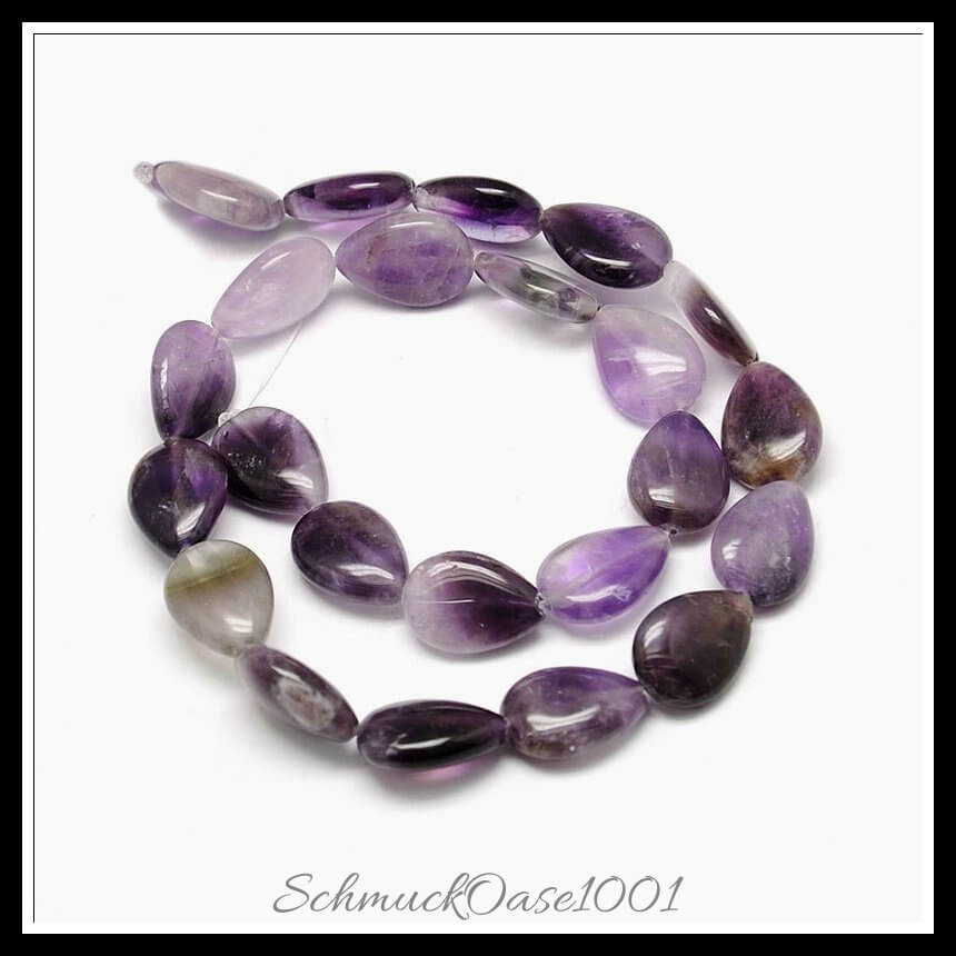 Natursteinperlenstränge – amethyst träne / 18x13x6 mm / 1 strang, aus amethyst / träne in der farbe lila und größe 18x13x6 mm, loch: 1 mm, ca. 23 stück / 15.74" / 1 strang, ausdrucksstark und ideal für auffällige designs