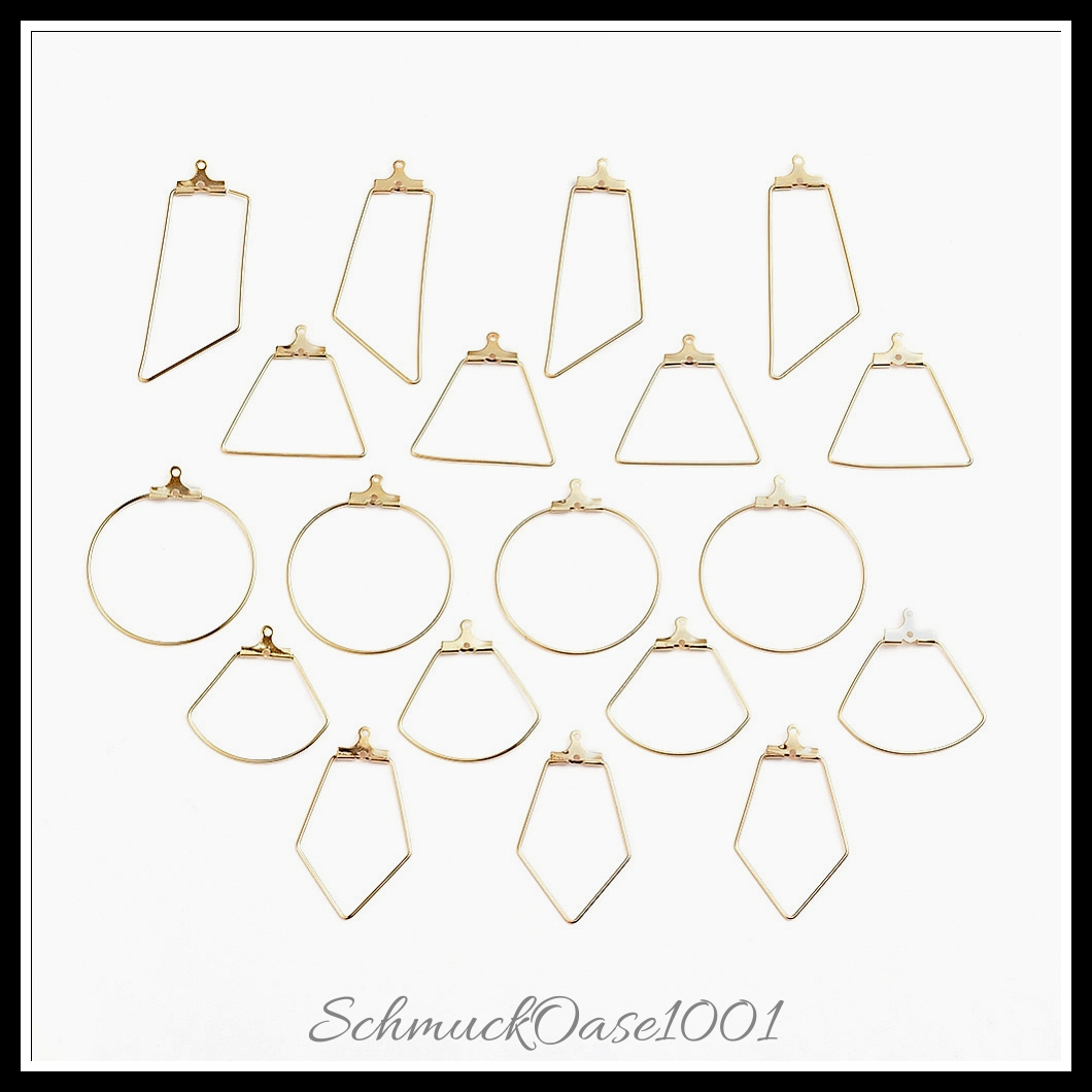 304 edelstahldrahtanhänger, raute & trapez & sektor & ring, edelstahl farbe, 1 kasten, in der farbe 304 edelstahl