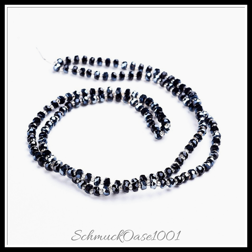 Glasperlen stränge facettiert rondell – verschiedene farben, 2 stränge ca. 150 stk pro strang, aus meergrün in der farbe glas, facettiert, rondell und größe 4x2.5 mm bohrung: 0.8 mm ca. 150 stk pro strang 23.6 zoll (60 cm) 2 stränge, ausdrucksstark und ideal für auffällige designs