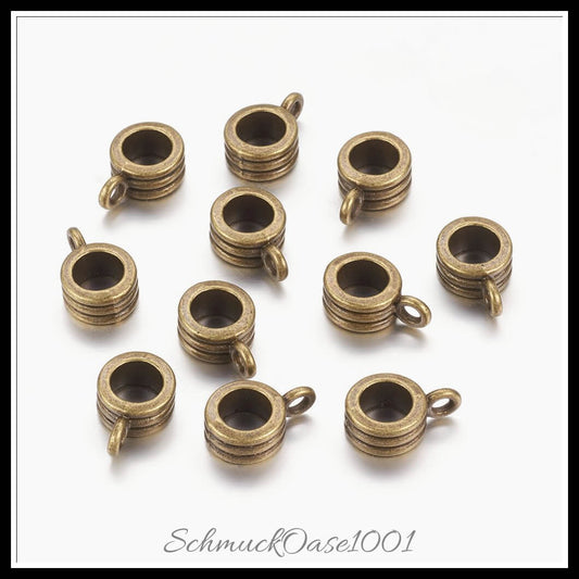 Bail beads – kolumne / 12.5x8x5 mm – 20–30 stück, in der farbe legierung, kolumne, cadmiumfrei, nickelfrei, bleifrei, perfekt für die herstellung individueller ketten und armbänder