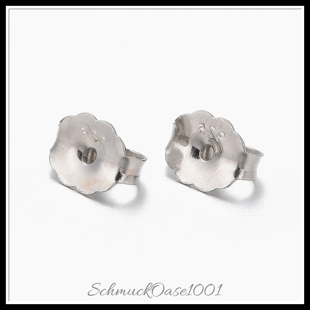 925 sterling silber ohrstecker, platiniert – platin farbe, 10 stk. in den größen platin farbe