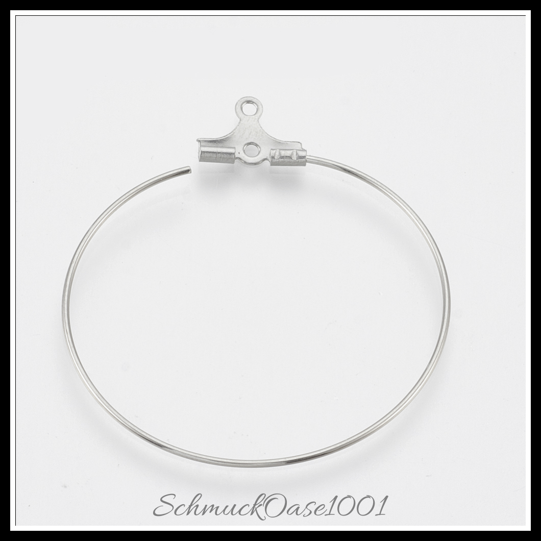 304 edelstahl anhänger, hoop ohrring zubehör, 20 stk. aus 40x37x1.5 mm, bohrung: 1 mm
