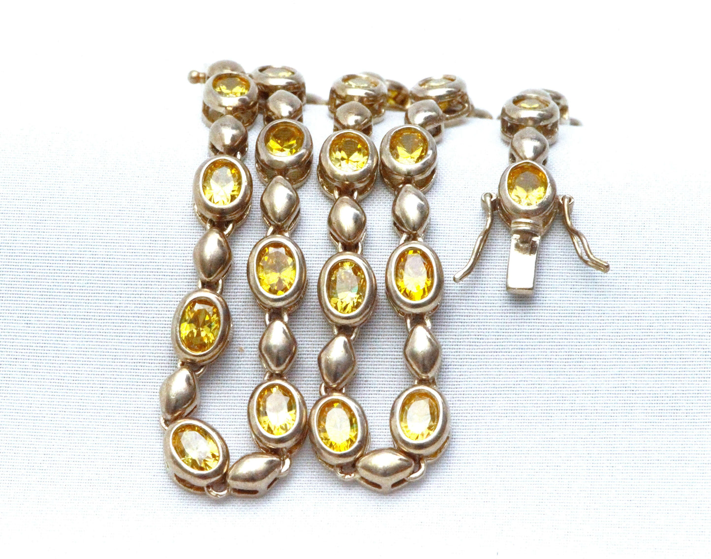 Exklusives 925er silber collier mit vergoldung und seltenem goldenem tansanit, zusätzliches detailbild