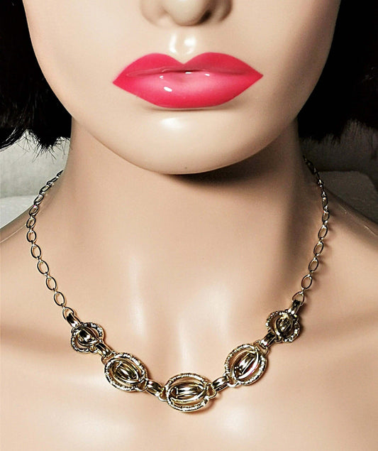 Opulente halskette aus 585er/14kt gelbgold – barock-revival & edwardianischer stil, zusätzliches detailbild