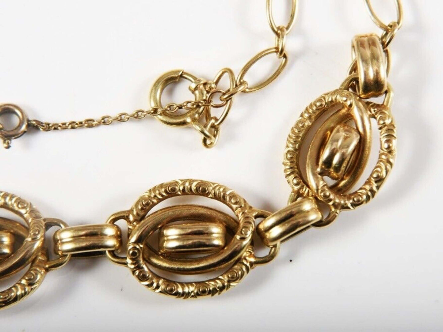 Opulente halskette aus 585er/14kt gelbgold – barock-revival & edwardianischer stil, zusätzliches detailbild