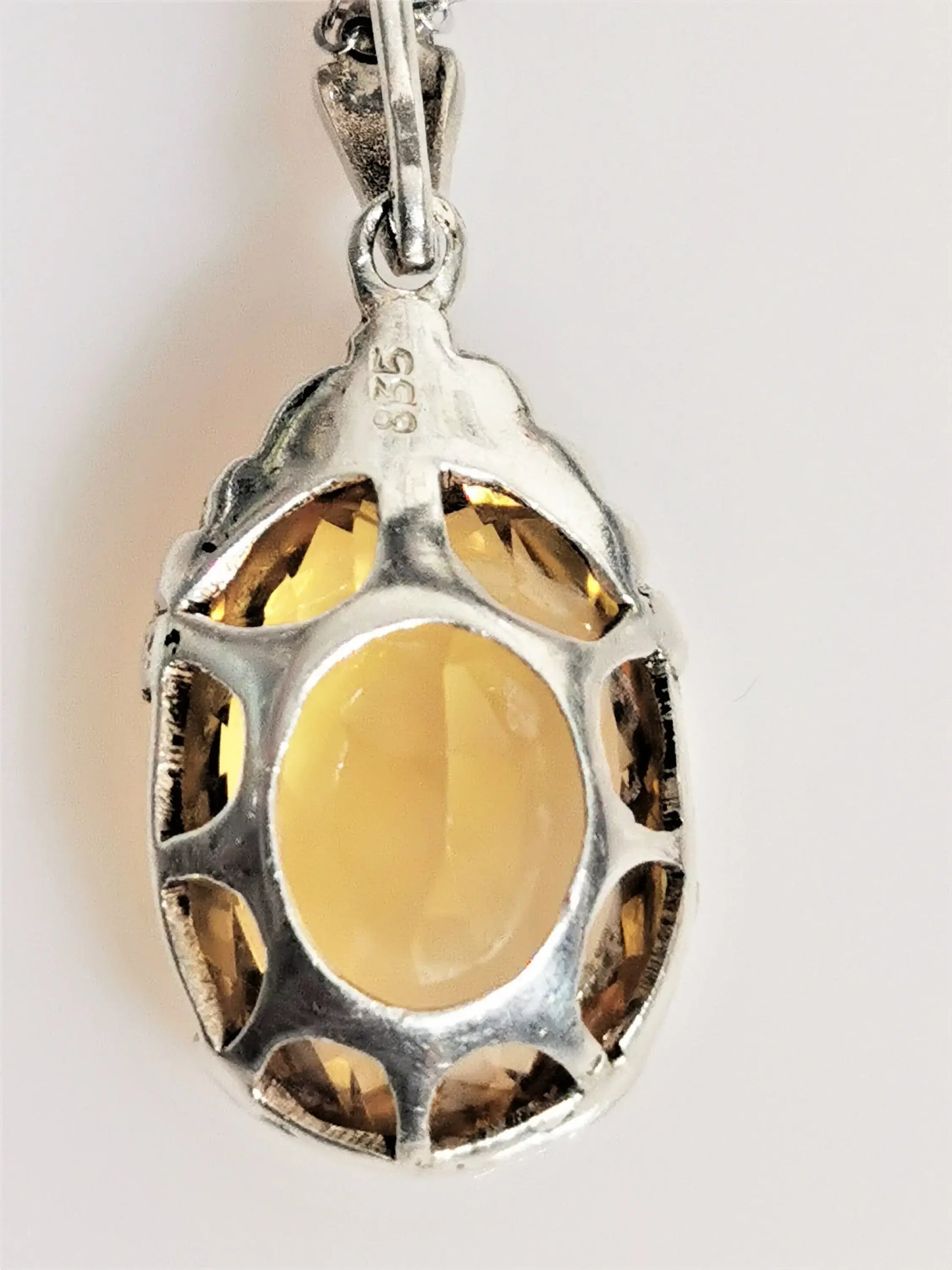 Citrin-anhänger im jugendstil – eleganz aus 835er silber und goldenem glanz, zusätzliches detailbild