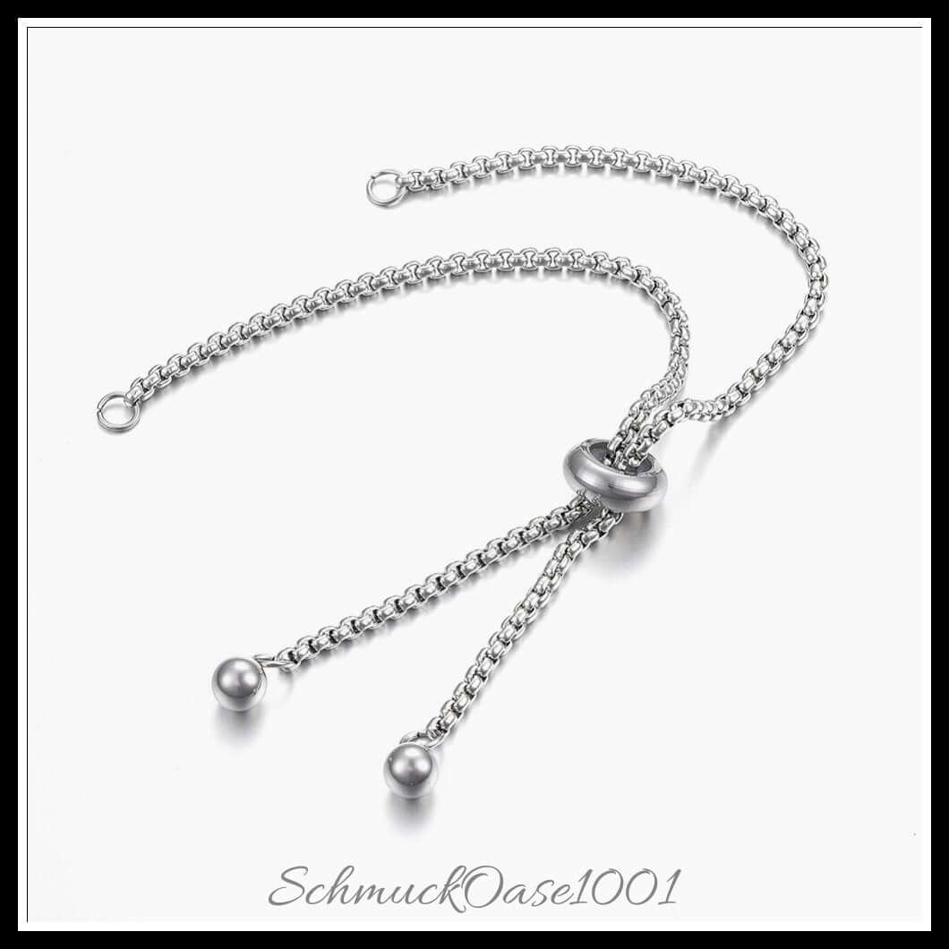 Verstellbares 304 edelstahlarmband – schieber / 24 cm – 5 stück, in der farbe edelstahl 304, verstellbar, schieberarmband