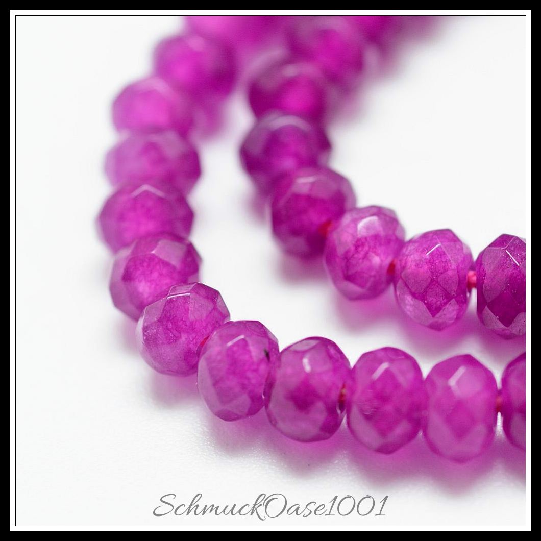 Natürliche jadeperlen, gefärbt, facettiert – rondell, verschiedene farben, aus koralle in der farbe natuerliche weisse jade, gefaerbt, facettiert, rondell und größe 4-5x3 mm bohrung: 0.5 mm ca. 115-120 stk pro strang 13.39-13.98 zoll (34-35.5 cm) 2 stränge, ausdrucksstark und ideal für auffällige designs