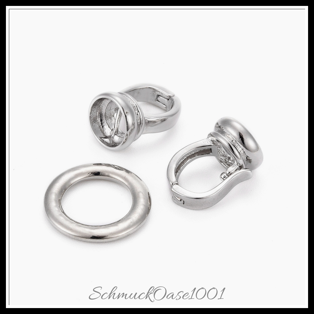 Messing-klammern fach – cadmiumfrei, nickelfrei, bleifrei, 2 set. in den größen platin farbe, perfekt für die herstellung individueller ketten und armbänder