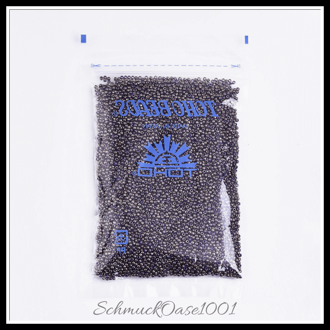 Toho runde rocailles – 11/0 – japanische rocailles – (1706) vergoldet – marmor schwarz – 20g, aus marmor schwarz in der farbe glas, toho, rund, 11/0, vergoldet, marmoriert und größe 11/0 2x1.5 mm, loch: 0.5 mm; 20 gramm