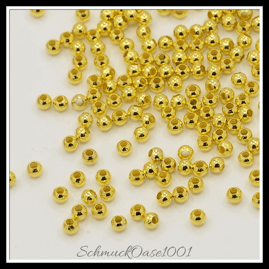 Messing rund-abstandshalter perlen – nahtlos – 4mm – golden – 500 stück in den farben messing, nahtlos