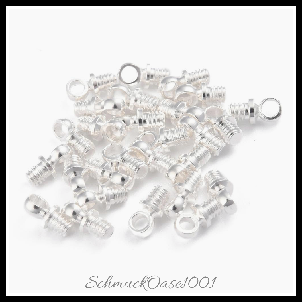 Messing perlenkappe anhänger kautionen, 925 sterling versilbert, 2 set, aus 925 sterling versilbert in der farbe messing, langlebig plattiert und größe 9.5x7 mm, loch: 1.5 mm