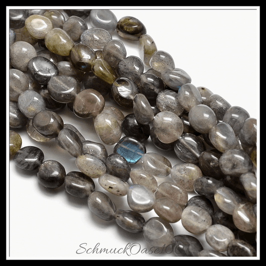 Natur labradorit nuggets perlenstränge – 4-8x6-9x5-7 mm – 15,3-15,7 cm – 1 strang in den farben labradorit, ausdrucksstark und ideal für auffällige designs