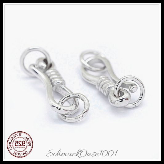 925 sterling silber s-haken schnallen, platin farbe – 4 stk. in den farben 925 sterling silber, s-haken schnallen, platiniert, perfekt für die herstellung individueller ketten und armbänder