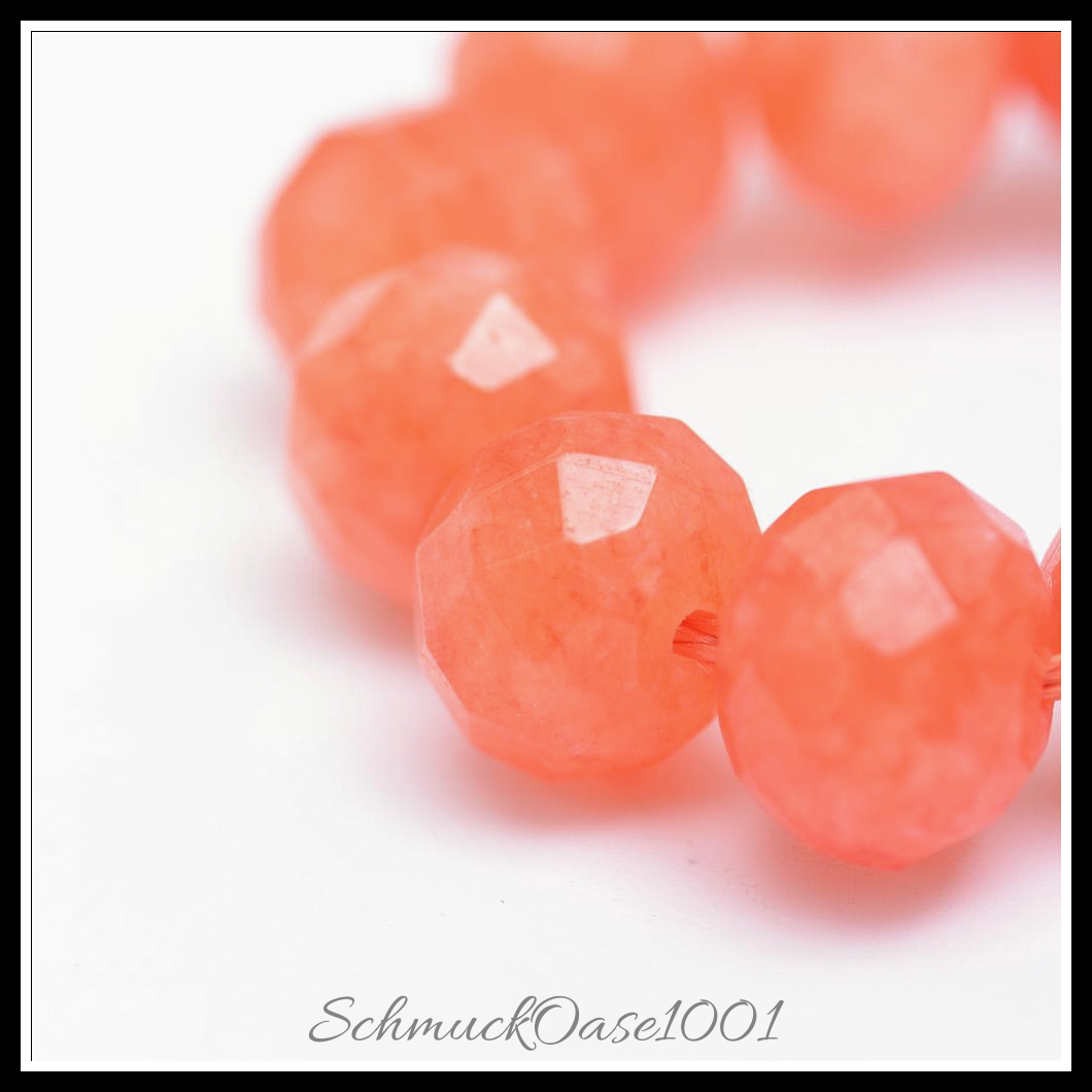 Natürliche jadeperlen, gefärbt, facettiert – rondell, verschiedene farben, aus koralle in der farbe natuerliche weisse jade, gefaerbt, facettiert, rondell und größe 4-5x3 mm bohrung: 0.5 mm ca. 115-120 stk pro strang 13.39-13.98 zoll (34-35.5 cm) 2 stränge, ausdrucksstark und ideal für auffällige designs