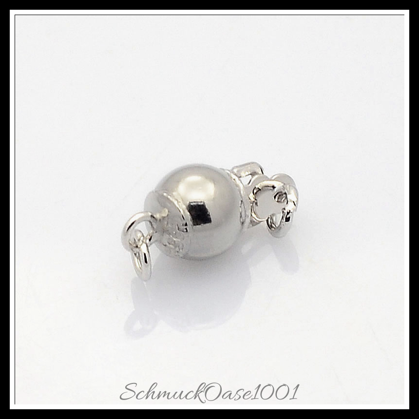 925 runde kastenschließe aus sterling silber, silber – 1 stk. in den farben 925 sterling silber, kastenschließe, rund, perfekt für die herstellung individueller ketten und armbänder