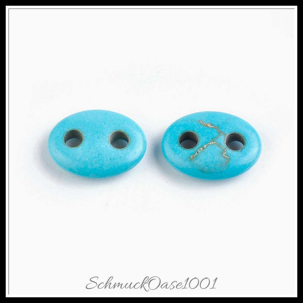 Synthetische türkis verbindungsstecker, oval, 40 stk.