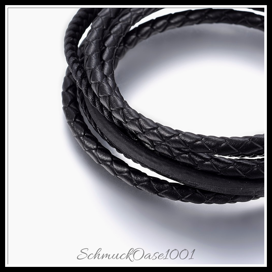 Lederarmband mit edelstahl-magnetverschluss – rechteckiges design