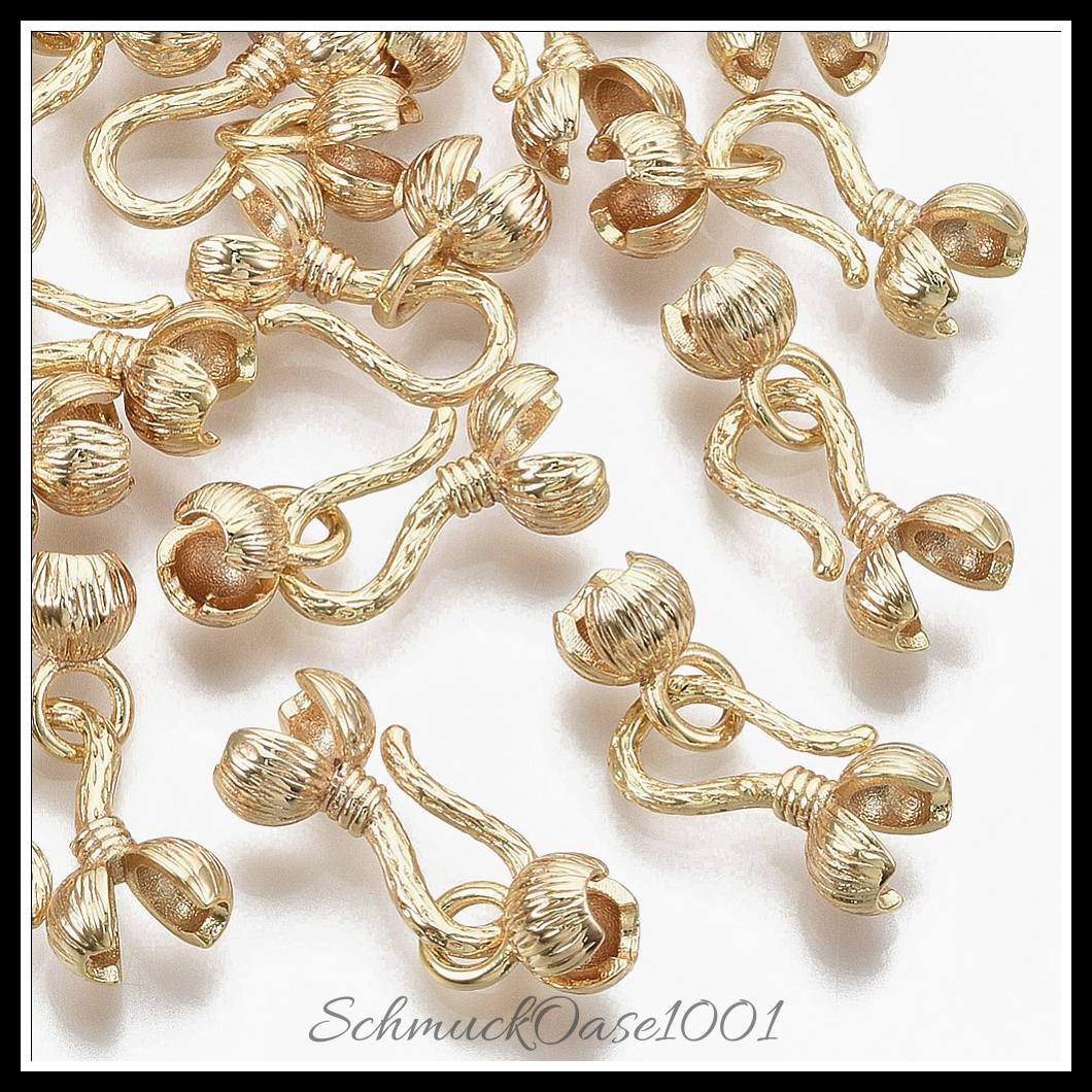 Messing-verschlüsse haken & s-haken, nickelfrei, echtes 18k vergoldet – 3 sets in den größen golden, perfekt für die herstellung individueller ketten und armbänder