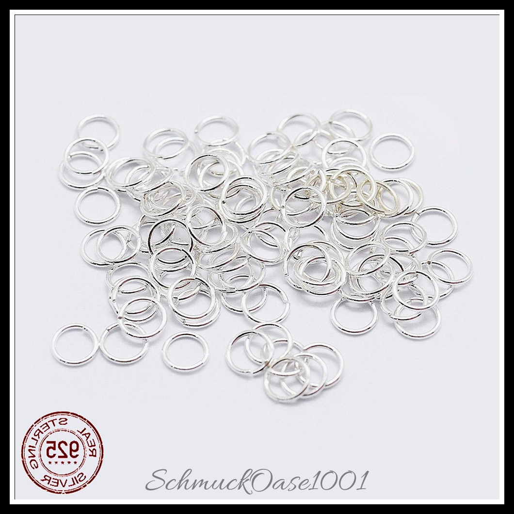 925 sterling silber offene biegeringe, runde ringe, silber – 8 stk., in der farbe 925 sterling silber, biegeringe, rund, offen