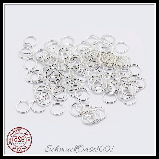 925 sterling silber offene biegeringe, runde ringe, silber – 8 stk., in der farbe 925 sterling silber, biegeringe, rund, offen