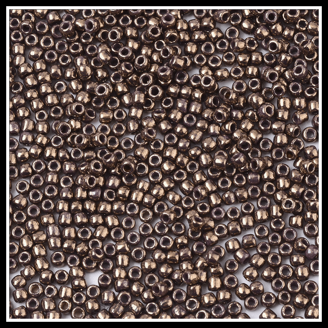 Toho runde rocailles – 11/0 – japanische rocailles – (1706) vergoldet – marmor schwarz – 20g, aus marmor schwarz in der farbe glas, toho, rund, 11/0, vergoldet, marmoriert und größe 11/0 2x1.5 mm, loch: 0.5 mm; 20 gramm