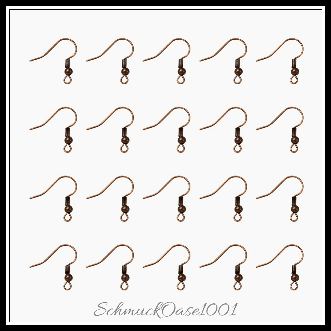 Messing ohrhaken – 18x17x0.8 mm bohrung: 2 mm 50 stk., aus antik bronze in der farbe messing, ohrhaken und größe 18x17x0.8 mm bohrung: 2 mm 50 stk.