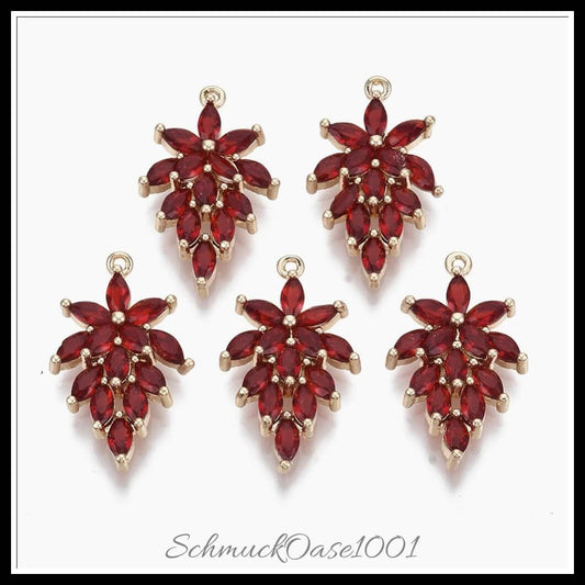 Facettierte glasanhänger – blatt / 24.5x15x4 mm – 4 stück, in der farbe glas, facettiert, messingfassung, blatt, light gold, wunderschön für dekorative akzente in schmuckprojekten