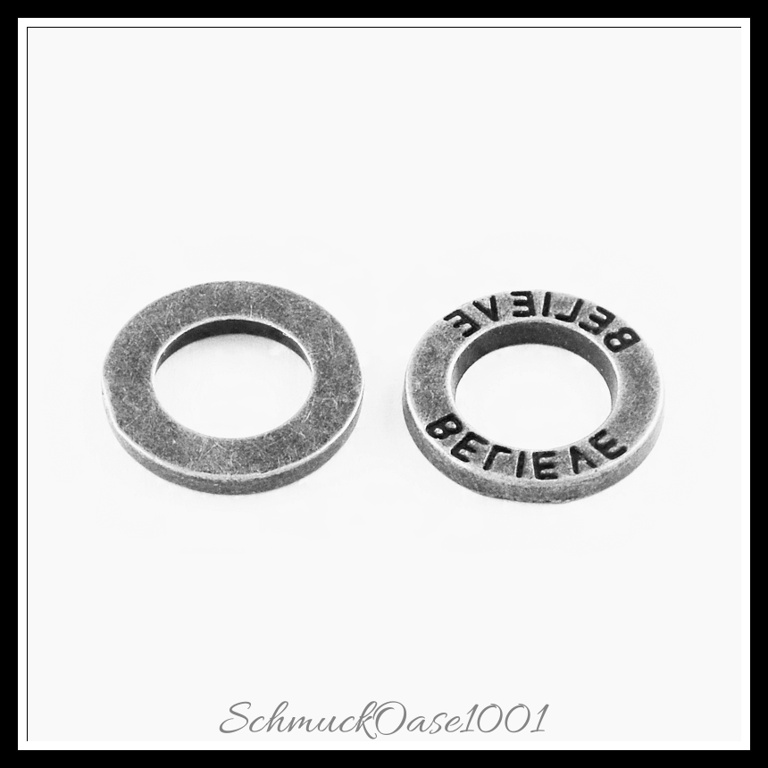 Tibetischer stil legierung verknüpfung, „glauben“-ring, antik silber, 50 stk. in den farben legierung, cadmiumfrei, bleifrei